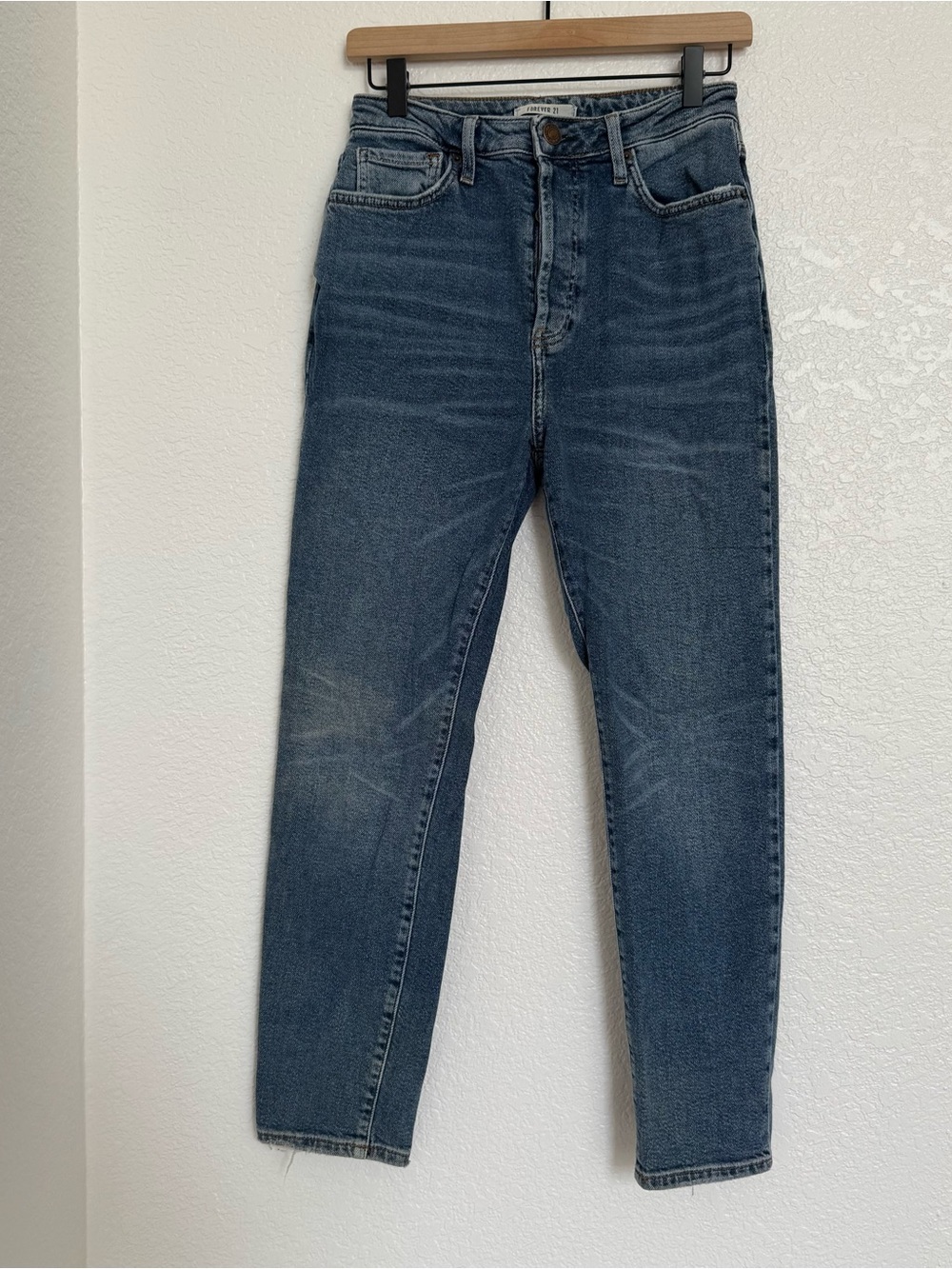 Forever 21 High-Waisted Distressed Denim Jeans - Size 28